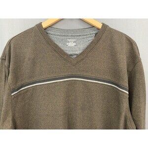 Van Heusen Long Sleeve T-shirt XL Brown Varsity Stripe Layered Preppy Fallcore